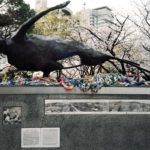 A-bomb Victim--Monument of Hiroshima, 141 meters from the hypocenter, photograph by Shigeo Hyashi, October 5, 1945, 2013, Chromogenic print, 30 x 40 inch.