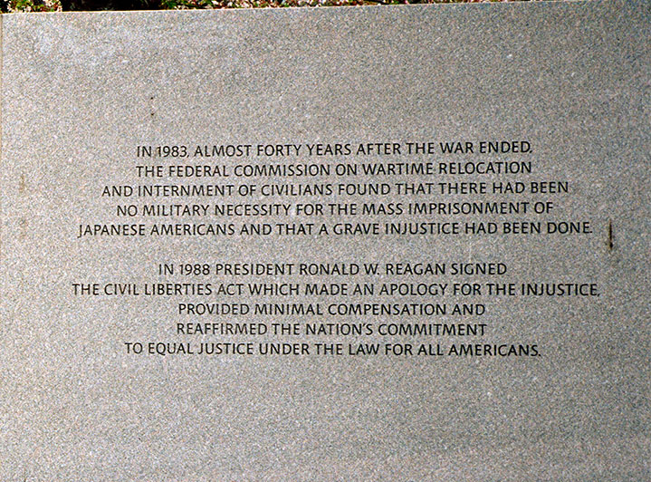 Explanatory Panel, National Japanese American Memorial to Patriotism During World War II, Detail.