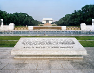 “Here in the Presence of Washington and Lincoln,” World War II Memorial, 2008-12, 76.2 x 96.5 cm.